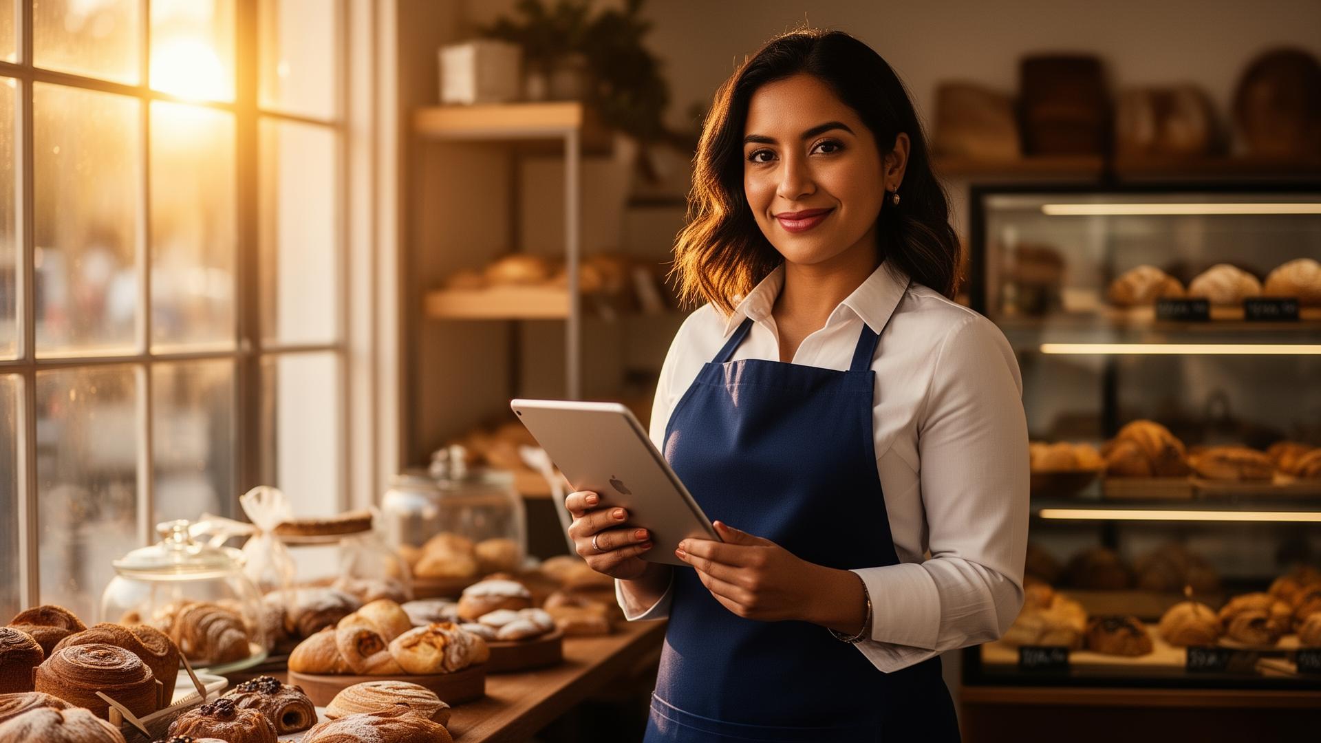 Small business owner managing her shop